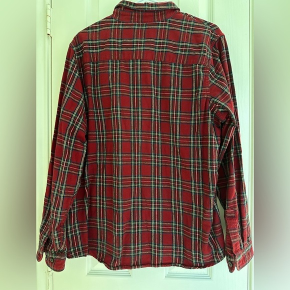 LL Bean XL Red Green Scotch Plaid Flannel 100% Cotton - Picture 4 of 5